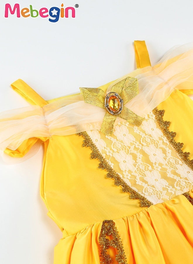 MEBEGIN Deluxe Princess Costume Set with 10PCS Accessaries, Fancy Elegant Off Shoulder Frock, Fairy Dress with Exquisite Patterns, Suitable for Party, Birthday, Funfair, Stage Performance, Cosplay and Any Other Special Occasions - Image 5